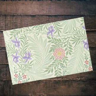 Larkspur William Morrs Green Red Purple Floral