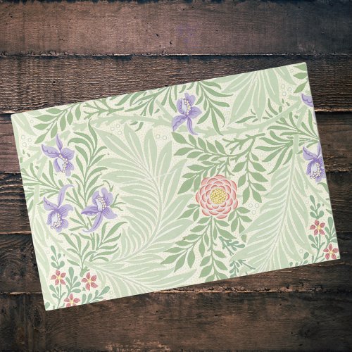 Larkspur William Morrs Green Red Purple Floral Tissue Paper