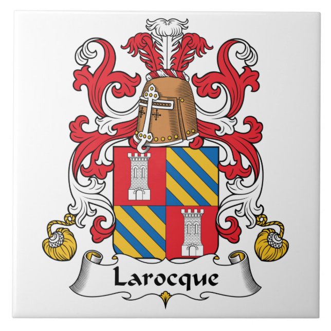 Larocque Family Crest Ceramic Tile (Front)
