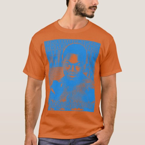 Larry Holmes Distressed Look Blue T_Shirt