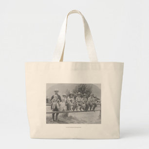 Larry Larom with six children. Large Tote Bag