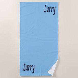 Larry Name On Misty Blue, Beach Towel