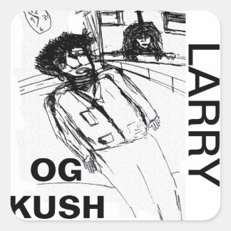 LARRY OG KUSH SQUARE STICKER