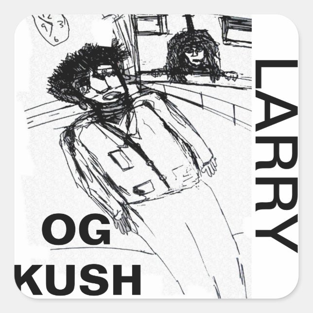 LARRY OG KUSH SQUARE STICKER (Front)