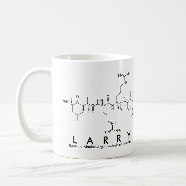 Larry peptide name mug (Left)