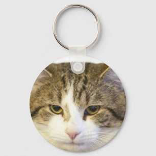 Larry the Downing Street Cat Face Keychain