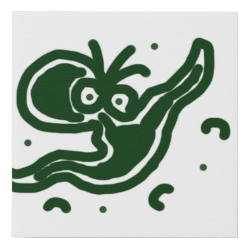 Larry the Mean Amoeba: Painting Faux Canvas Print