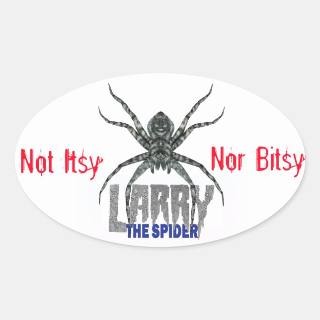 Larry the Spider Oval Sticker (Front)