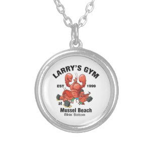 Larry's Gym At Mussel Beach Silver Plated Necklace