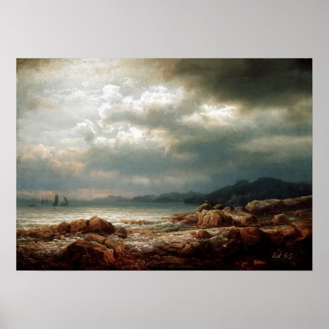 Lars Hertervig Coastal Landscape Poster (Front)