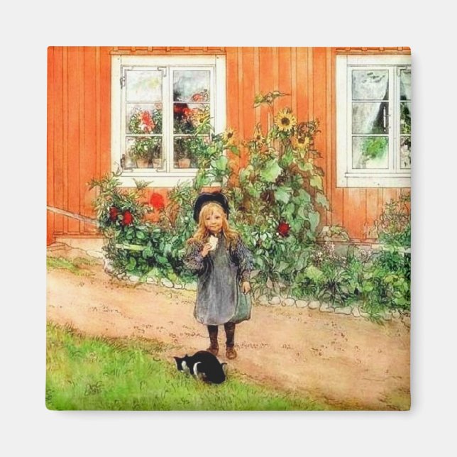 Larsson - Brita with a Cat and a Sandwich Magnet (Front)