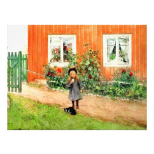 Larsson - Brita with a Cat and a Sandwich Photo Print