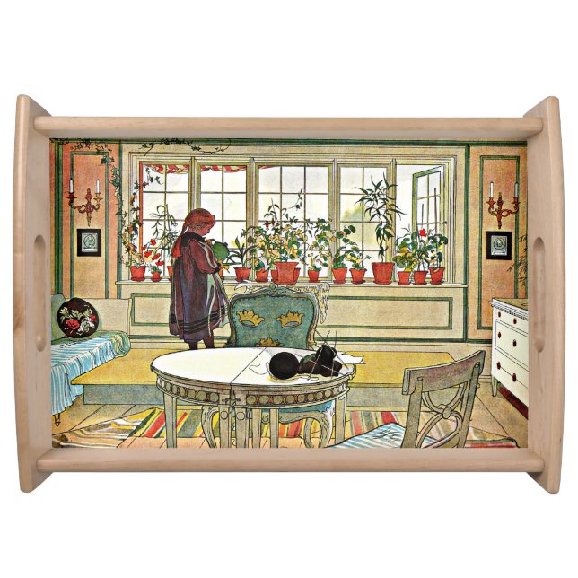 Larsson - Flowers on a Windowsill Serving Tray (Front)