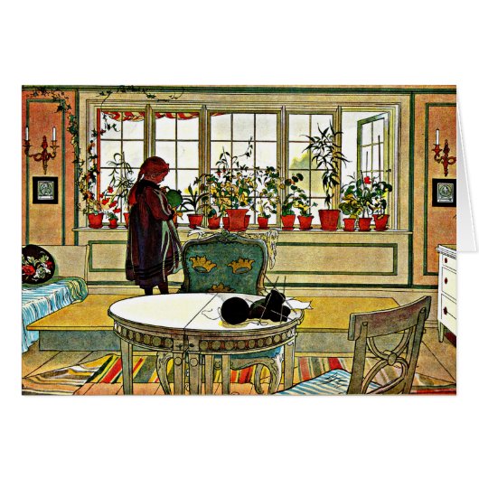 Larsson - Flowers on the Windowsill Cards (Front Horizontal)