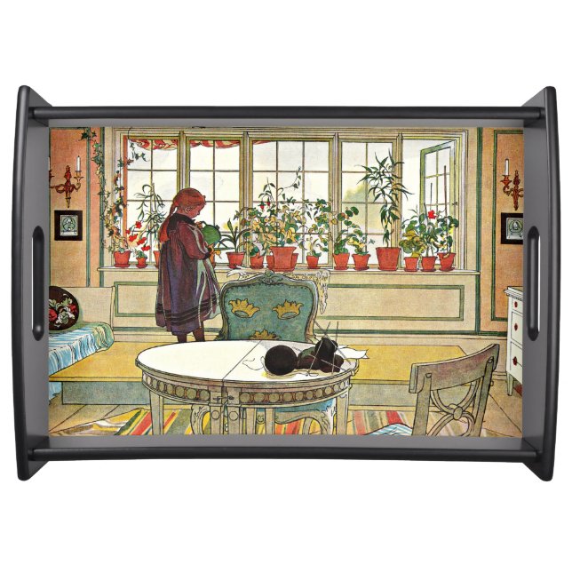 Larsson - Flowers on the Windowsill Serving Tray (Front)