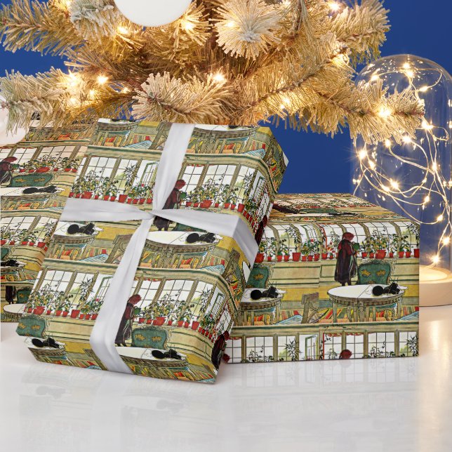 Larsson, Flowers on the Windowsill Wrapping Paper (Holidays)