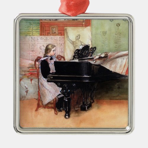 Larsson Playing Scales famous painting Metal Ornament