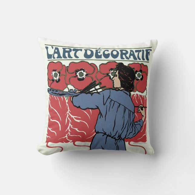L'Art Decoratif Throw Pillow (Front)
