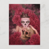 Las Calaveras Dark Fantasy Postcard