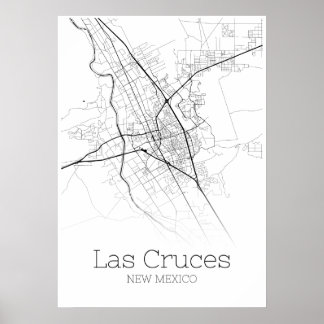 Las Cruces Map - New Mexico - City Map Poster