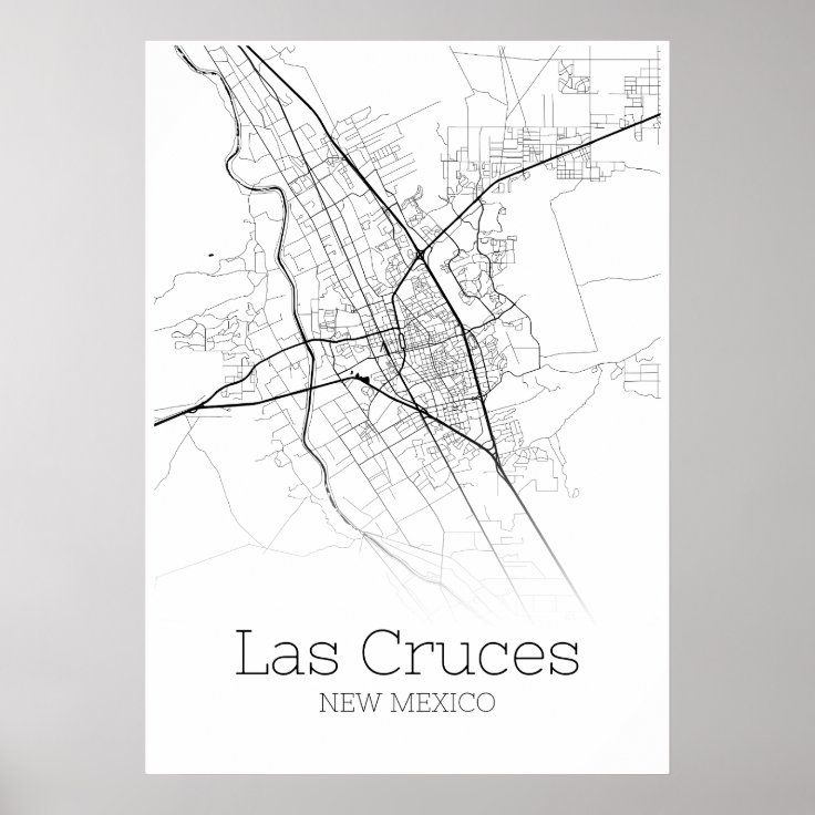 Las Cruces Map New Mexico City Map Poster Zazzle 6111