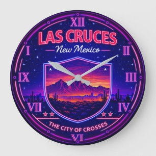 Las Cruces New Mexico Desert Mountain Large Clock