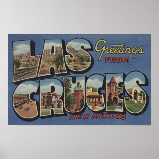 Las Cruces, New Mexico - Large Letter Scenes 2 Poster (Front)