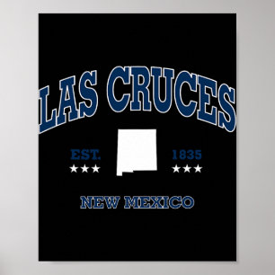 Las Cruces New Mexico Nm Throwback Navy Vintage At Poster