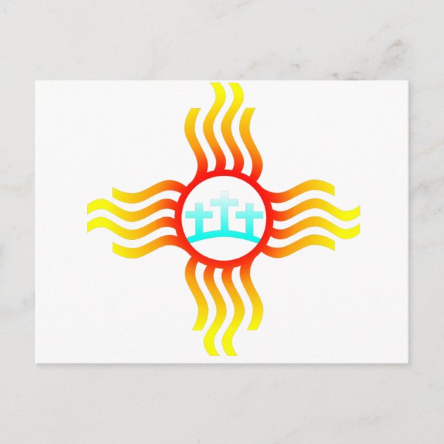 Las Cruces New Mexico Zia with Three Crosse Postcard (Front)