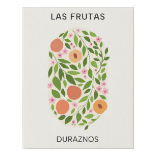 Las Frutas: Duraznos - Peach Market Faux Canvas Print