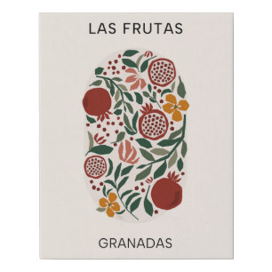 Las Frutas: Granadas - Pomegranate Market Faux Canvas Print