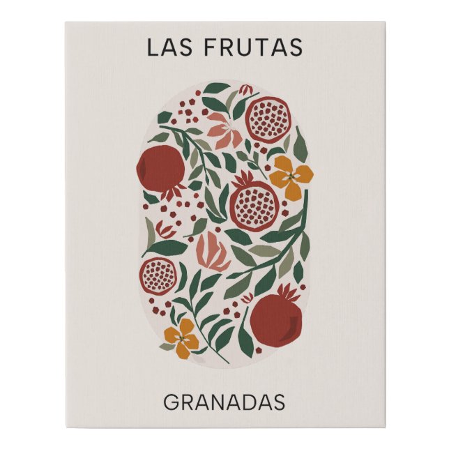 Las Frutas: Granadas - Pomegranate Market Faux Canvas Print (Front)