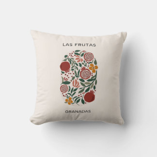 Las Frutas: Granadas - Pomegranate Market Throw Pillow