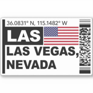 LAS Las Vegas Boarding Pass - Nevada Travel Sticker
