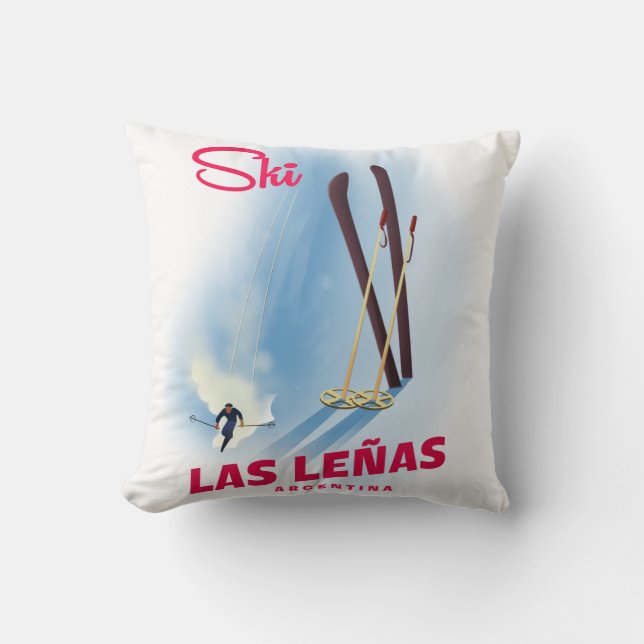las leñas Argentina ski Throw Pillow (Front)