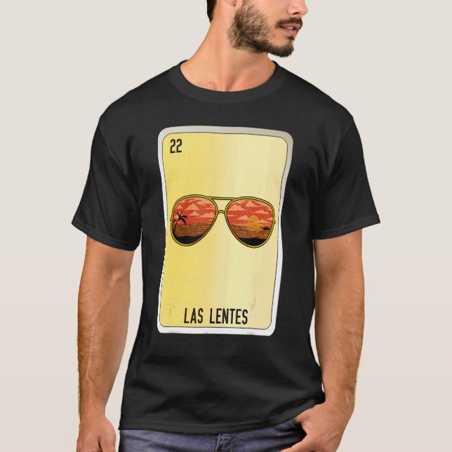 Las Lentes Mexican Slang Lottery Bingo Cards T-Shirt (Front)