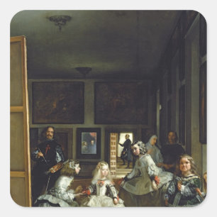 Las Meninas or The Family of Philip IV, c.1656 2 Square Sticker