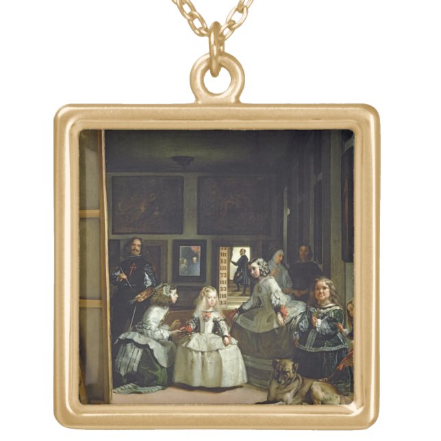 Las Meninas or The Family of Philip IV, c.1656 Gold Plated Necklace (Front)