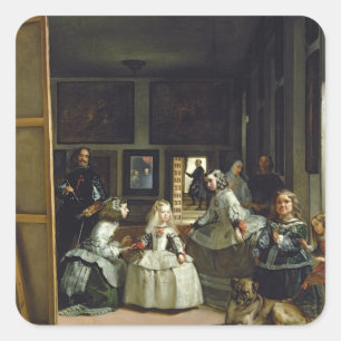Las Meninas or The Family of Philip IV, c.1656 Square Sticker