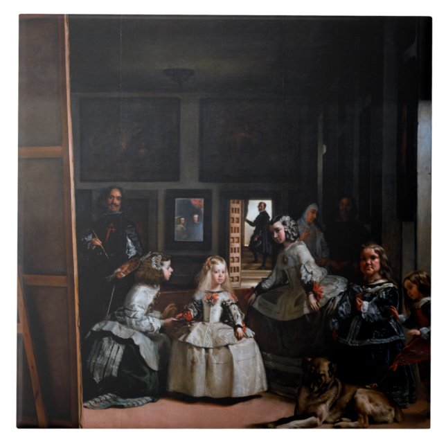 Las Meninas, The Maids of Honour, Diego Velazquez Ceramic Tile (Front)