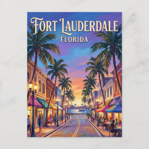 Las Olas Boulevard USA Postcard