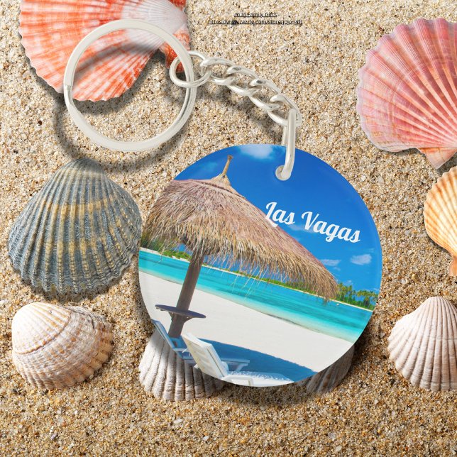 Las Vagas Warm summer beach Photography blue sky  Keychain (Creator Uploaded)