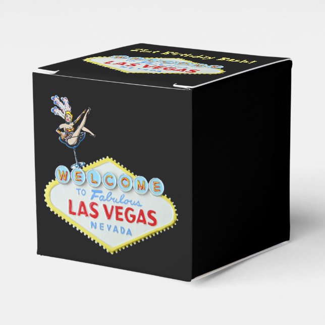Las Vegas 21st Birthday bash Favor Boxes (Front Side)