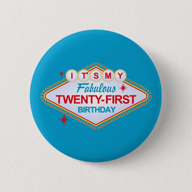 Las Vegas 21st Birthday Button (Front)