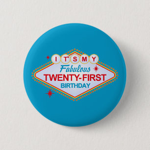 Las Vegas 21st Birthday Button