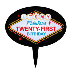 Las Vegas 21st Birthday Cake Topper