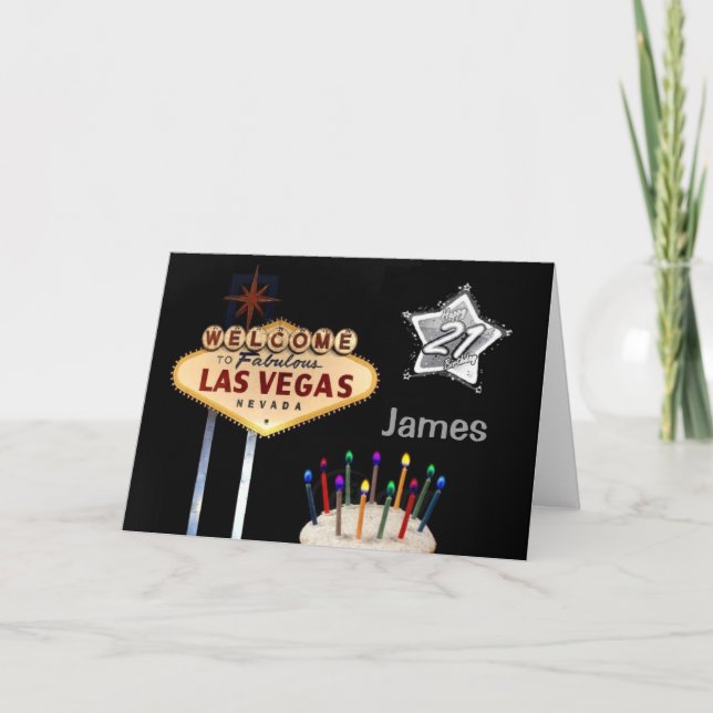 Las Vegas 21st Birthday Card (Front)