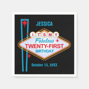 Las Vegas 21st Birthday Paper Napkins