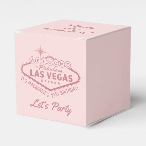 Las Vegas 21st Birthday Party Girly Personalized Favor Boxes