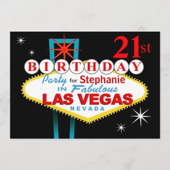 Las Vegas 21st Birthday Party Invitation by Special_Occasions at Zazzle
